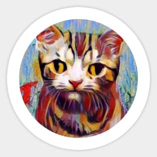 Bright-Eyed floppy cat Sticker